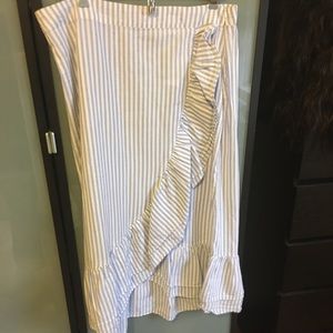 Midi stripped ruffled midi dress - nvr worn